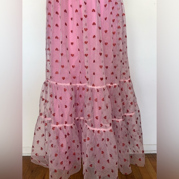 Betsey Johnson Pink Polka Dot Midi Dress - Picture 8 of 10